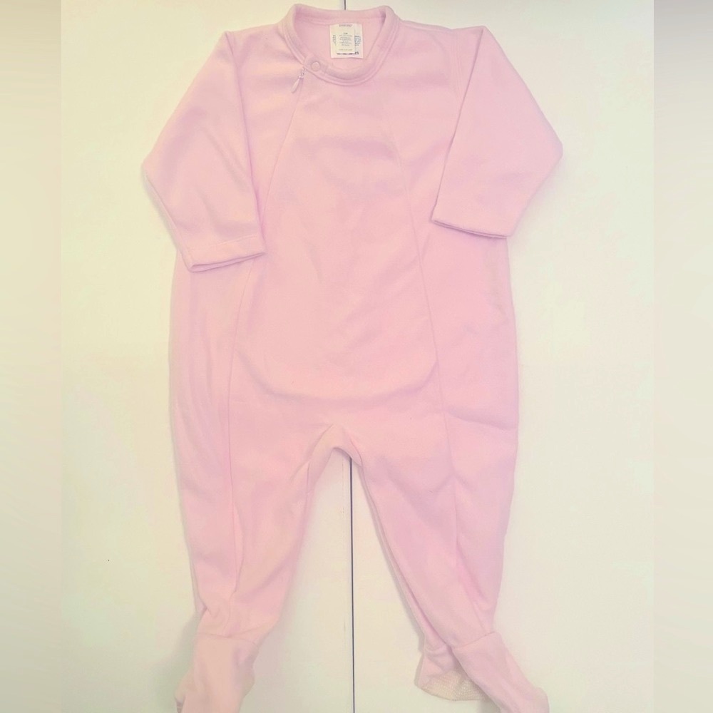 Lands End soft pink fleece onesie 12month - New Never Worn